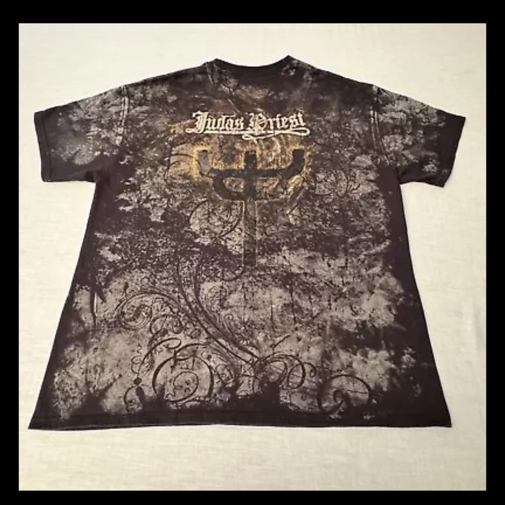 Judas Priest Sad Wings of Destiny Tie Dye T Shirt Size XL Heavy Metal Hanes